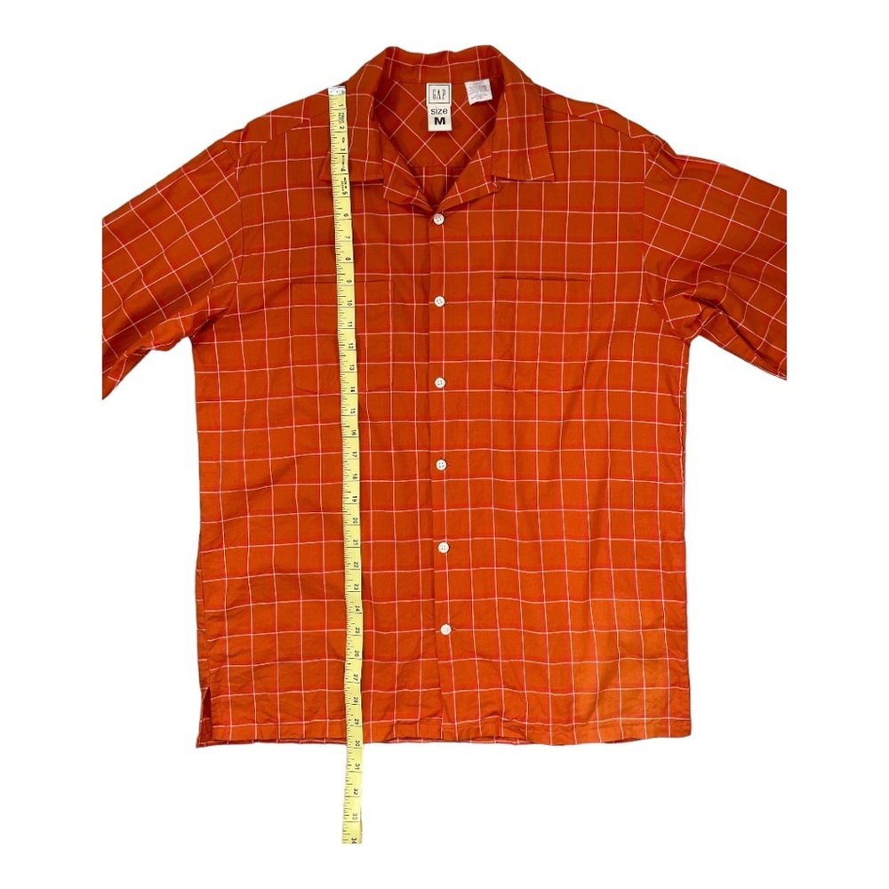 Gap Button Down Shirt, Orange, Size Medium - image 5